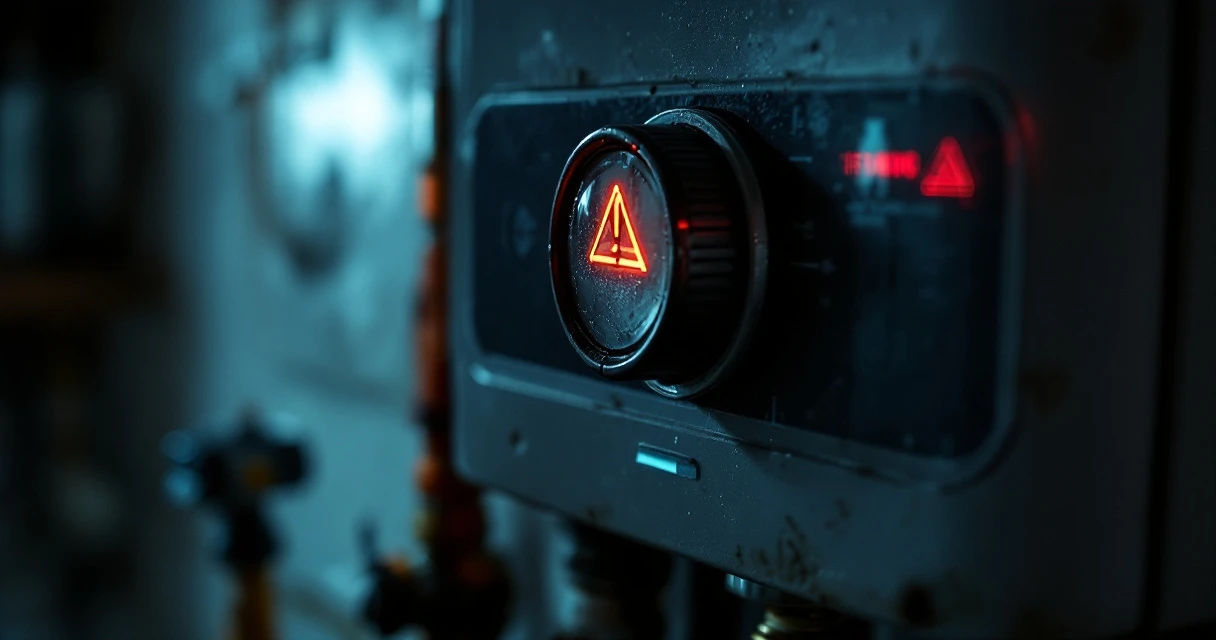 Aging boiler with warning light in Devon home