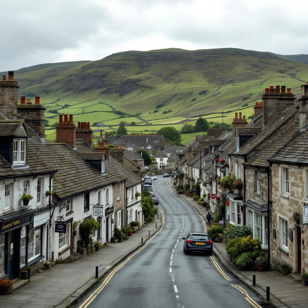 Okehampton Devon with Dartmoor moorland backdrop